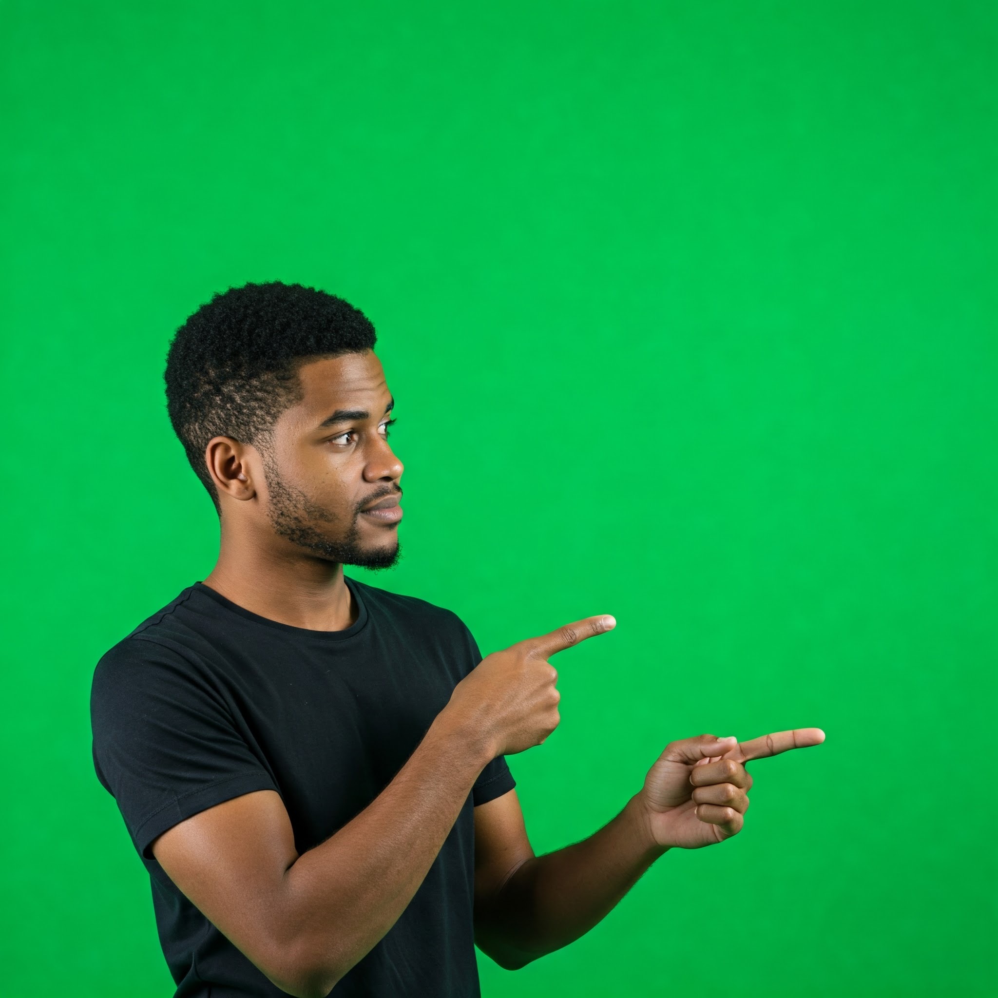 photo of Confident Man Pointing Left